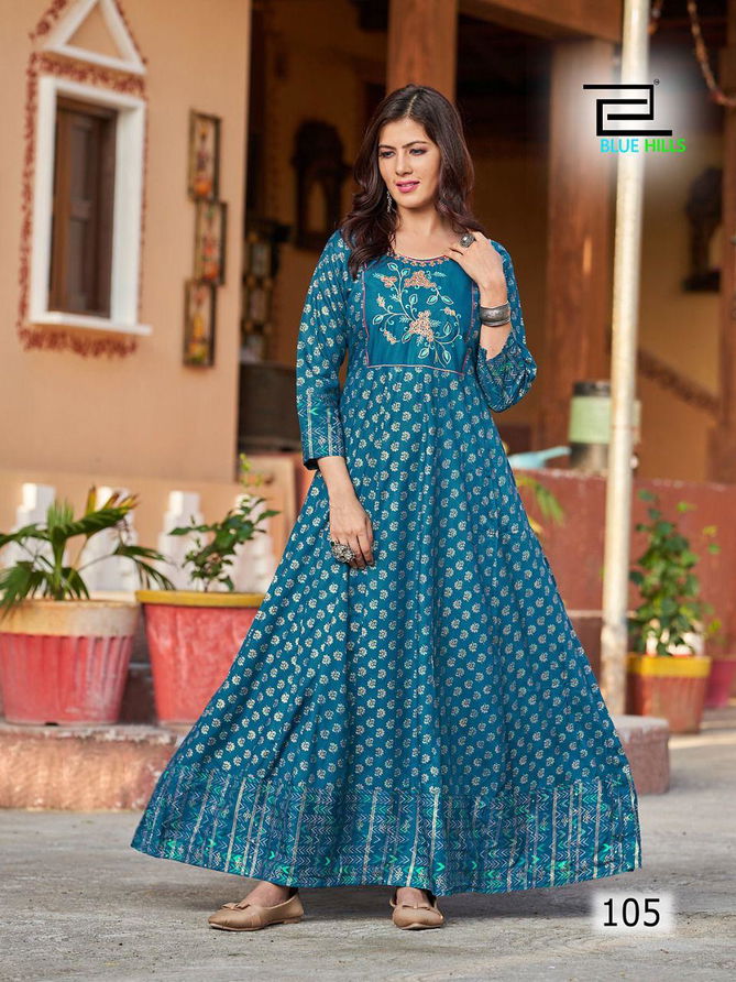 Blue Hills Sandwich Fancy Wear Wholesale Anarkali Kurti Collection